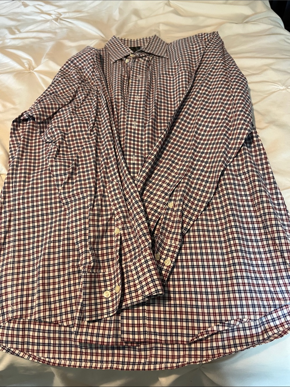 Jos. A. Bank Men’s Red, Blue & White Checked Button-Down Shirt